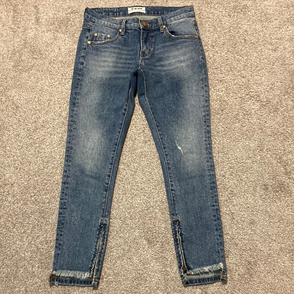 Free People One X One Teaspoon Freebirds II Low Waist Stretch Fitted Leg 24